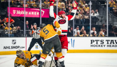 Staal scores 2, Hurricanes top Golden Knights in Game 4, even Stanley Cup Final
