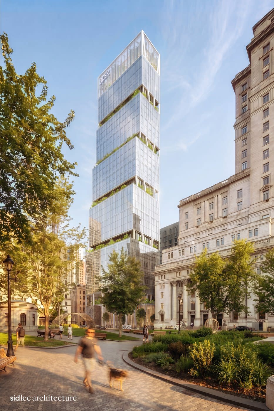 An architectural rendering of the building that could house the Defence, Security and Resilience Bank in Montreal. THE CANADIAN PRESS / Rosefellow, Tsatas Group and (mandatory credit). - The Canadian Press