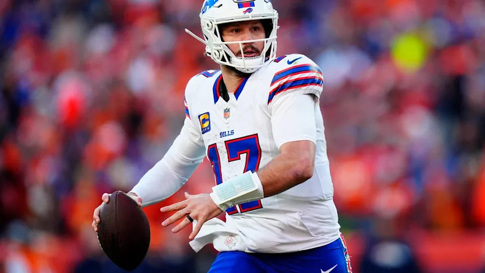 Jan 17, 2026; <a class="link " href="https://sports.yahoo.com/nfl/teams/denver/" data-i13n="sec:content-canvas;subsec:anchor_text;elm:context_link" data-ylk="slk:Denver;sec:content-canvas;subsec:anchor_text;elm:context_link;itc:0" data-yga="{"yLinkElement":"context_link","yModuleName":"content-canvas","yLinkText":"Denver","ySubModuleName":"anchor_text","yHasCommerce":false}">Denver</a>, CO, USA; <a class="link " href="https://sports.yahoo.com/nfl/teams/buffalo/" data-i13n="sec:content-canvas;subsec:anchor_text;elm:context_link" data-ylk="slk:Buffalo Bills;sec:content-canvas;subsec:anchor_text;elm:context_link;itc:0" data-yga="{"yLinkElement":"context_link","yModuleName":"content-canvas","yLinkText":"Buffalo Bills","ySubModuleName":"anchor_text","yHasCommerce":false}">Buffalo Bills</a> quarterback Josh Allen (17) rolls out during the second quarter of an AFC Divisional Round playoff game against the <a class="link " href="https://sports.yahoo.com/nfl/teams/denver/" data-i13n="sec:content-canvas;subsec:anchor_text;elm:context_link" data-ylk="slk:Denver Broncos;sec:content-canvas;subsec:anchor_text;elm:context_link;itc:0" data-yga="{"yLinkElement":"context_link","yModuleName":"content-canvas","yLinkText":"Denver Broncos","ySubModuleName":"anchor_text","yHasCommerce":false}">Denver Broncos</a> at Empower Field at Mile High. Mandatory Credit: Ron Chenoy-Imagn Images© Ron Chenoy-Imagn Images