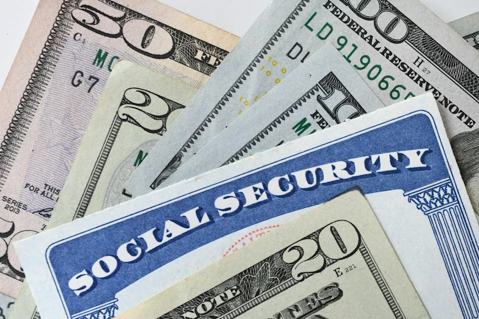 A Social Security card with cash.