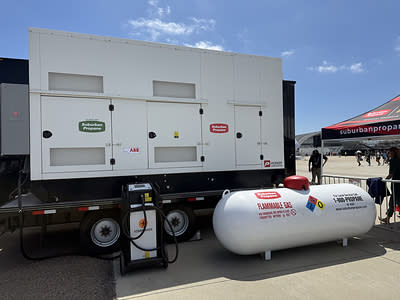 Renewable propane-powered generators supplied energy to battery storage systems that powered EV charging during NASCAR race weekend at Naval Base Coronado in San Diego. The first-of-its-kind collaboration between Suburban Propane, ABB, Kempower, and NASCAR demonstrated how renewable propane can provide reliable, lower-carbon power for DC fast charging in locations where grid access is limited or temporary.
