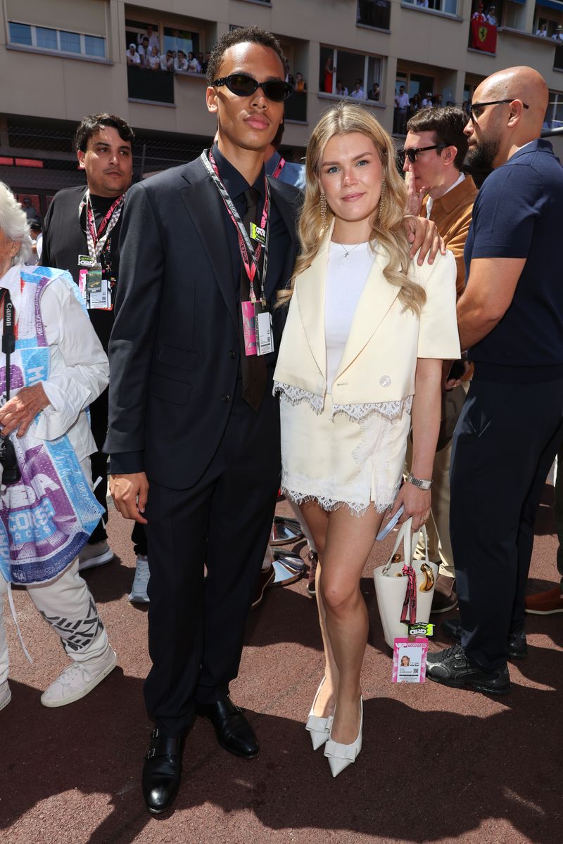 Alexandre Grimaldi and Camille Gottlieb attend the F1 Grand Prix of Monaco on June 07, 2026 in Monaco