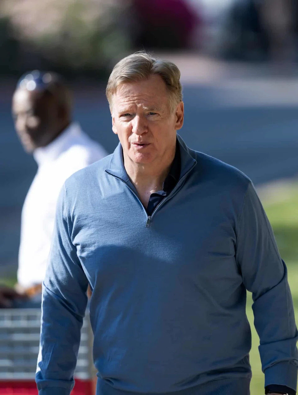 Mar 30, 2026; Phoenix, AZ, USA; NFL commissioner Roger Goodell arrives during the 2026 NFL Annual League Meeting at the Arizona Biltmore. Mandatory Credit: Mark J. Rebilas-Imagn Images