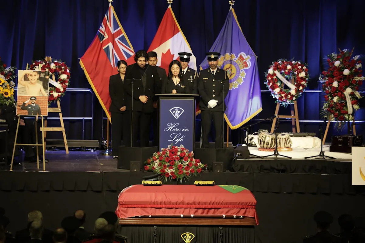 Brampton OPP officer fatally struck in northern Ontario remembered as 'positive force of energy' at funeral