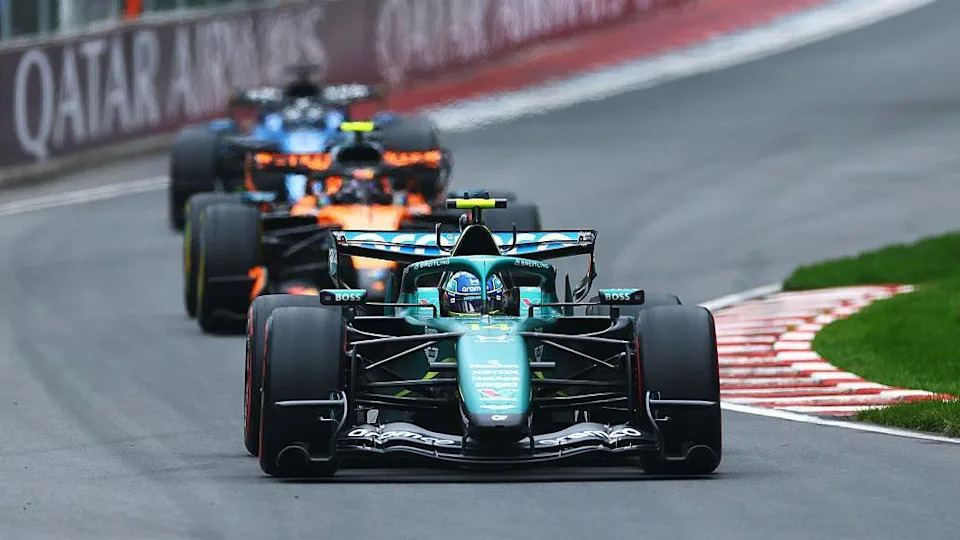 Fernando Alonso on track for Aston Martin in Canada