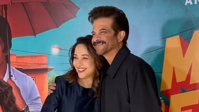 Anil Kapoor and Madhuri Dixit reunite at Maa Behen special screening.