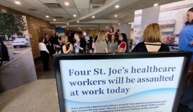 Display at St. Joe’s Hamilton highlights abuse against healthcare workers