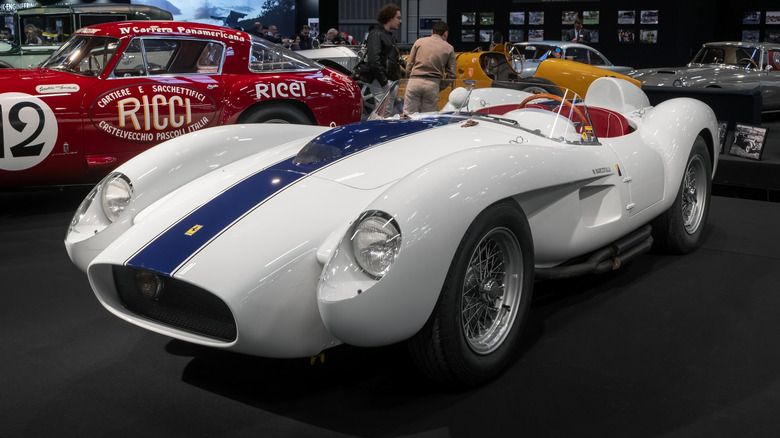A white Ferrari 250 Testa Rossa