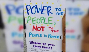 Brampton protest and petition take aim at Premier Ford's record on transparency, education and more