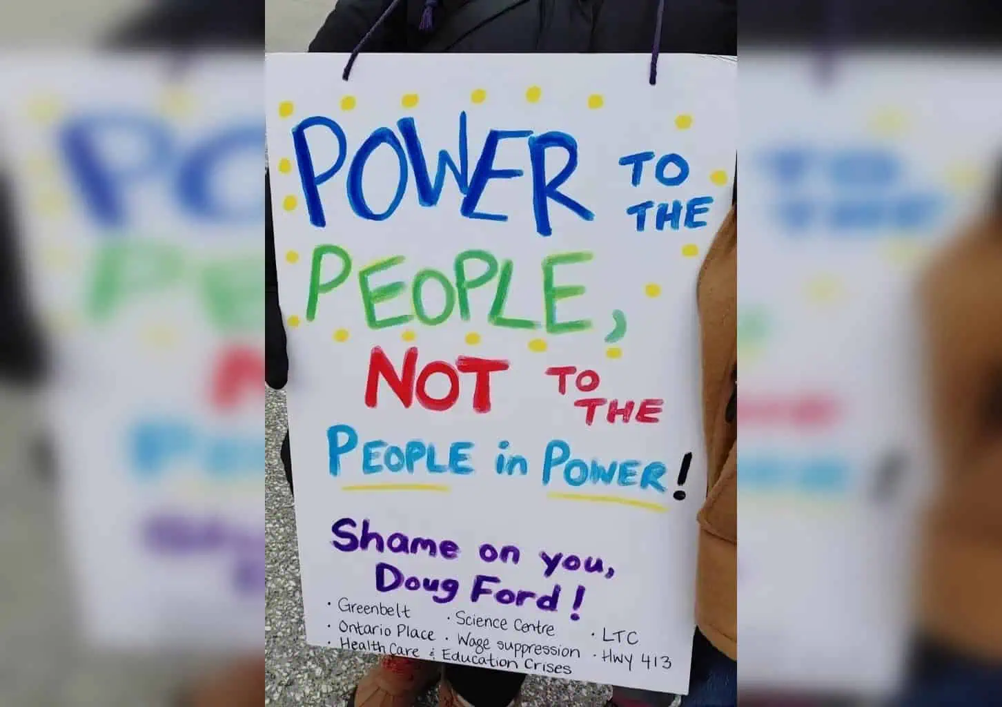 Brampton protest and petition take aim at Premier Ford's record on transparency, education and more