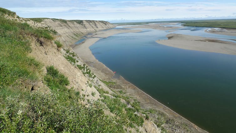 View of Colville River in northern Alaska