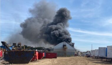 Crews fighting industrial fire in Brampton