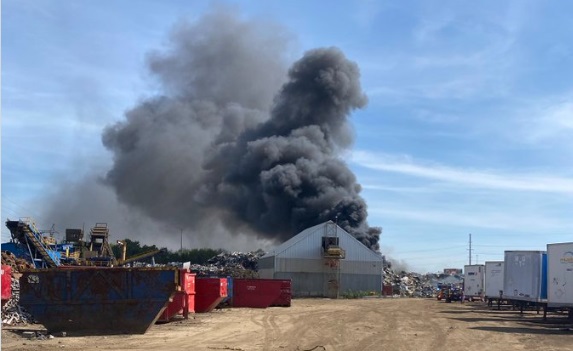Crews fighting industrial fire in Brampton