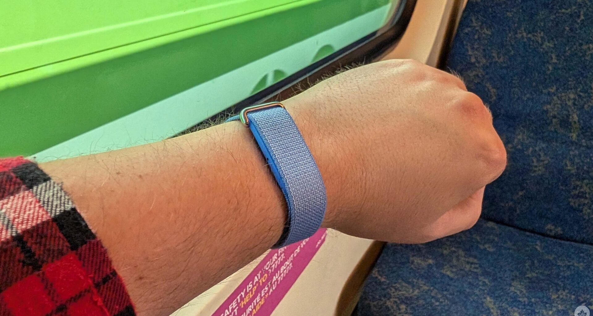 Fitbit Air on a wrist.