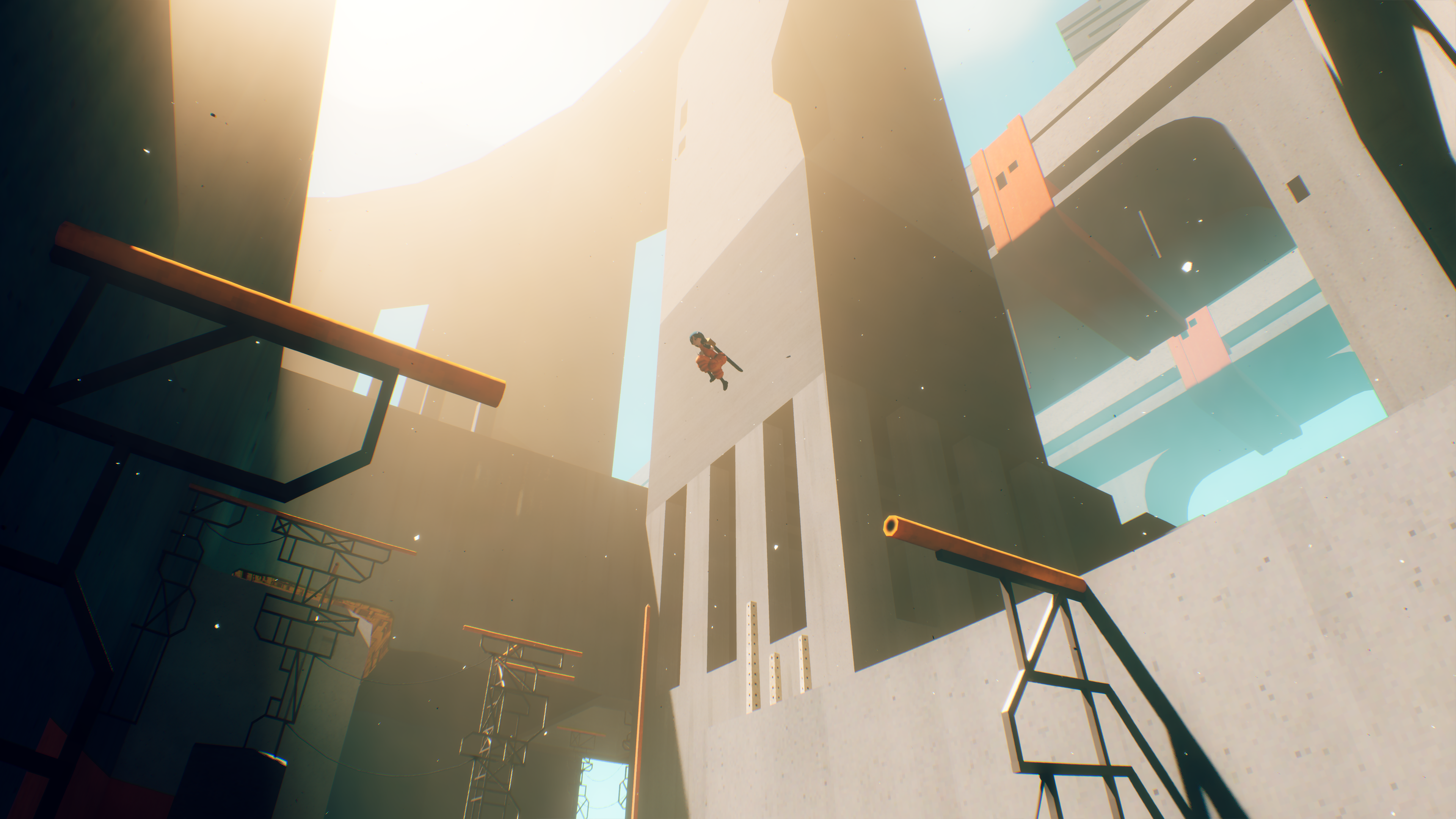 Game screens, stylised platforming world