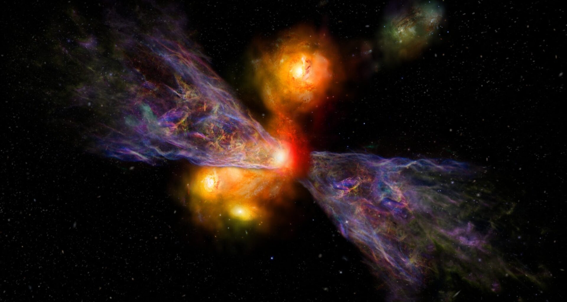 Galaxy-killing wind may explain why giant galaxies died so early
