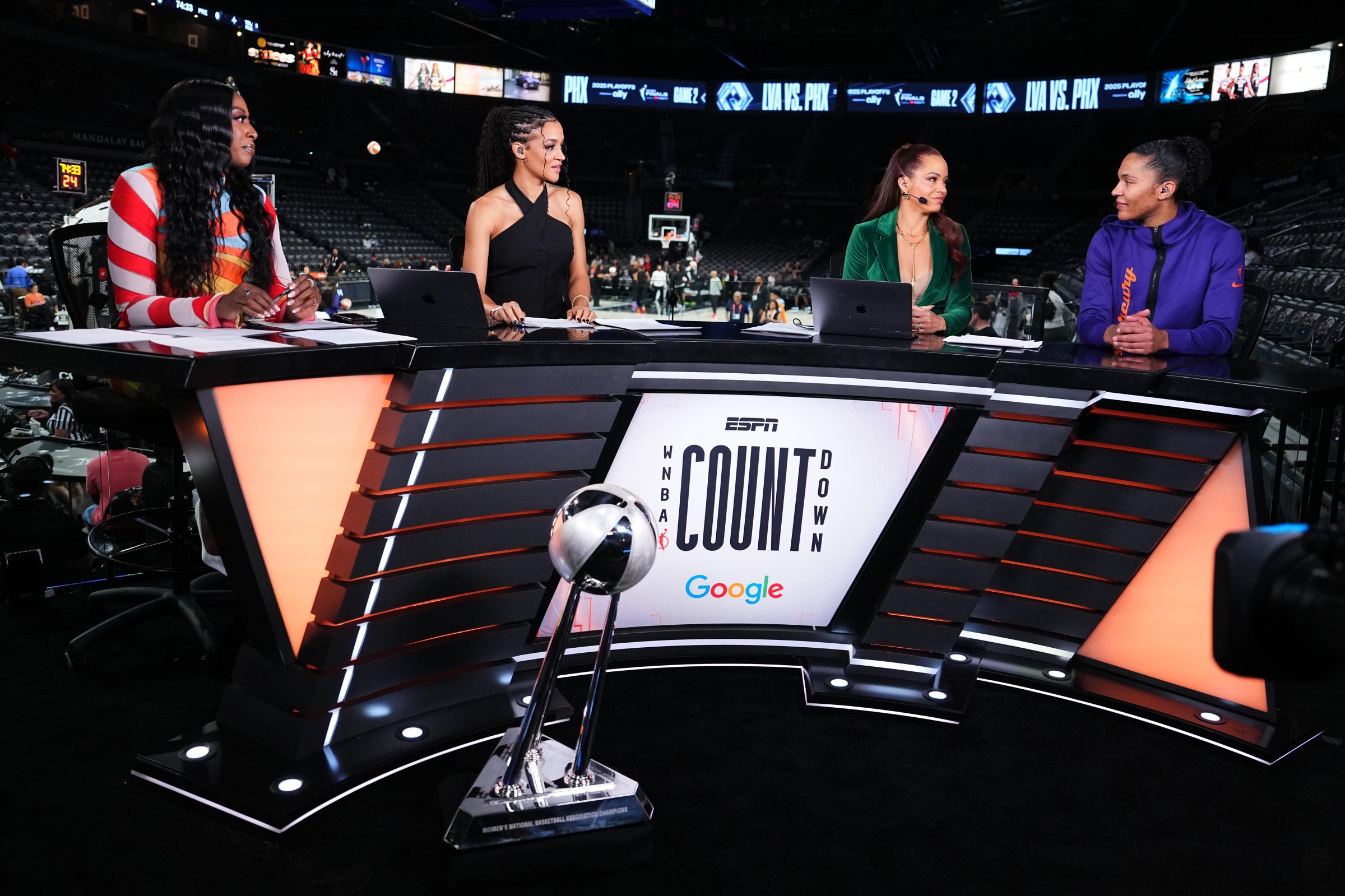 AT on the set of WNBA Countdown ahead of Game 2 of the 2025 WNBA Finals. (Photo by Jeff Bottari)