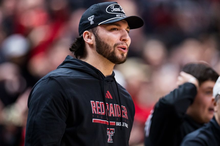 Brendan Sorsby attends a basketball game between the Houston Cougars and the Texas Tech Red Raiders in January.