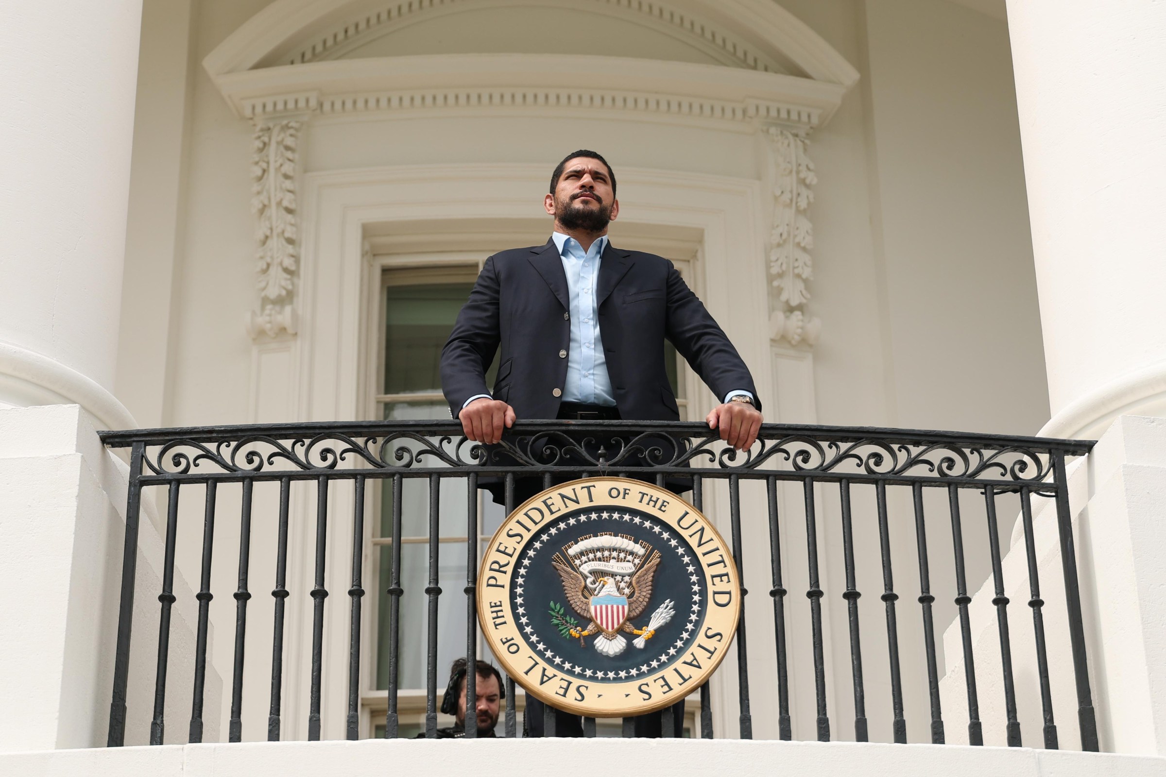 WASHINGTON, DC - MAY 06: Alex Pereira looks on from the balcony of the White House on May 06, 2026 in Washington, DC. (Photo by Scott Taetsch/Zuffa LLC)
