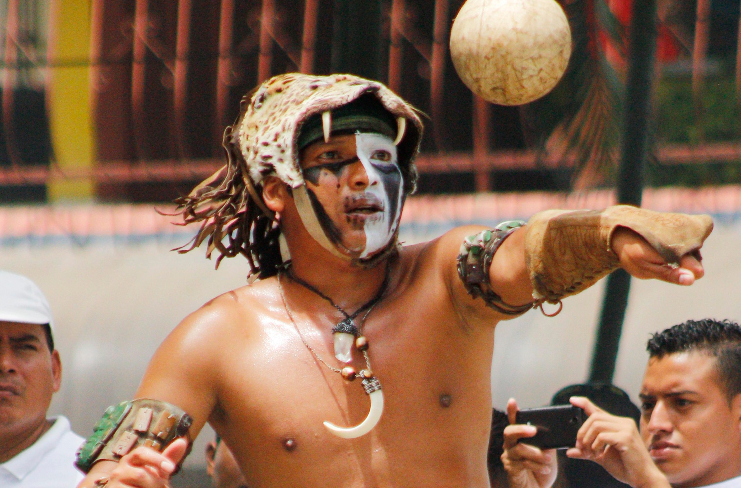 Guatemalan Indigenous Perform the Mesoamerican Ballgame in El Salvador