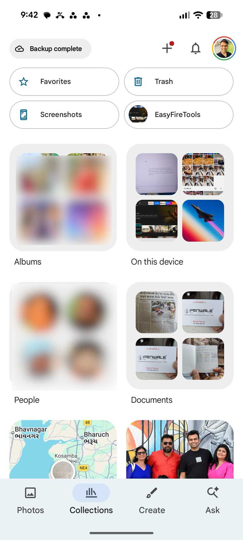 Collections tab in Google Photos