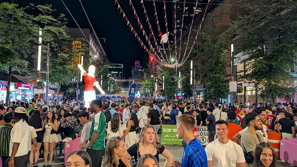 granville street pedestrian zone vancouver night fifa world cup june 13 2026