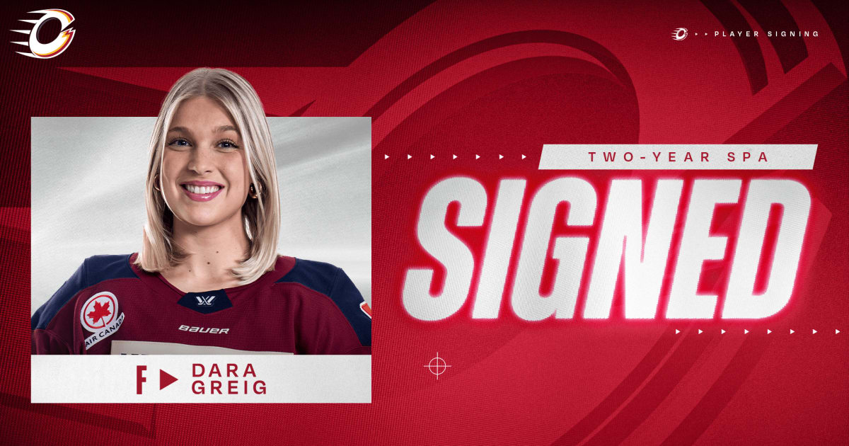OTTAWA CHARGE SIGN FORWARD DARA GREIG TO TWO-YEAR CONTRACT | PWHL