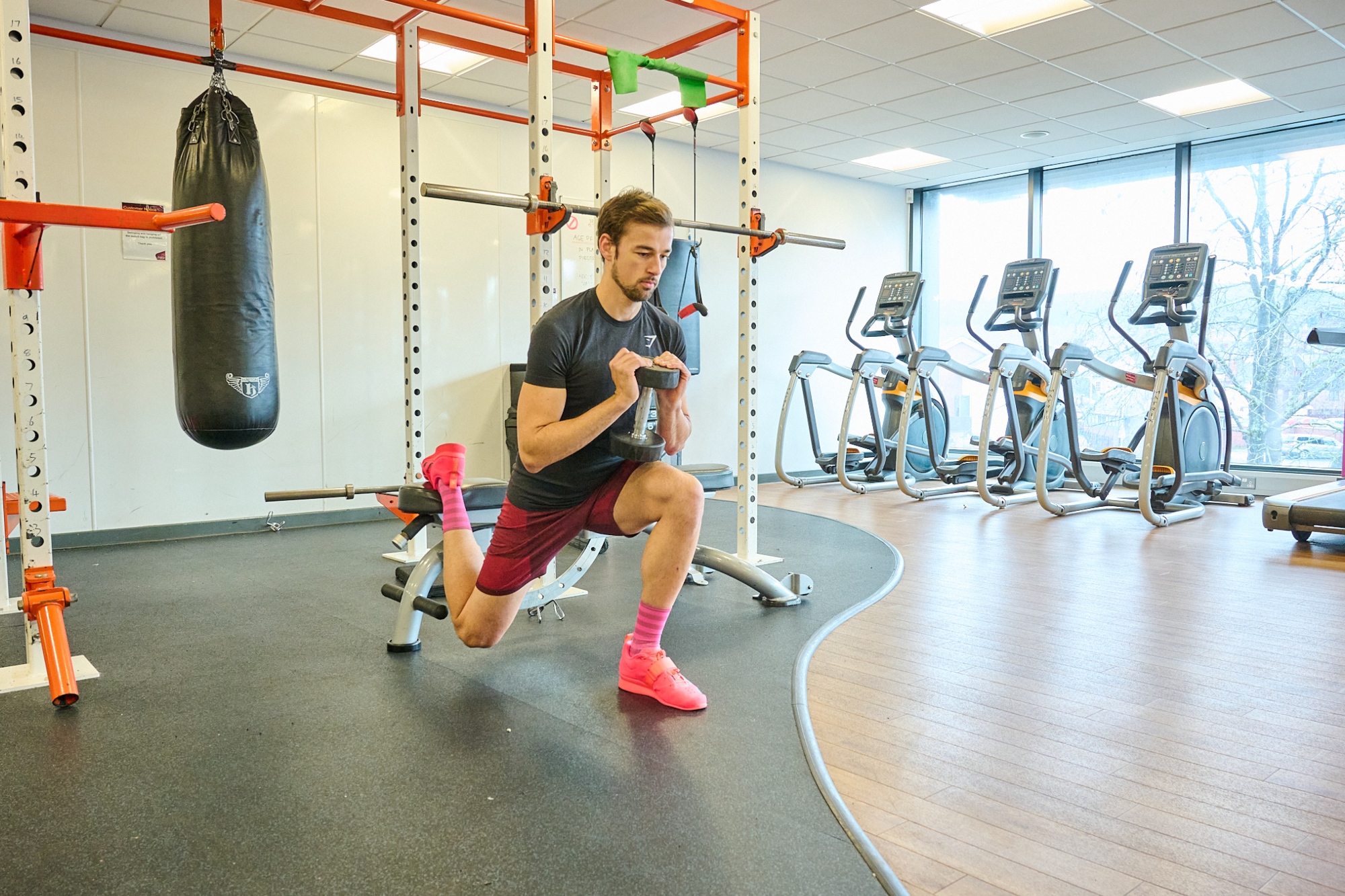 a cyclist in the gym
