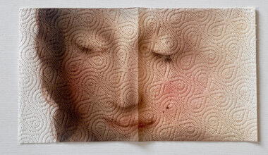 airbrushed onto paper towels, these fragile artworks explore memory and perception