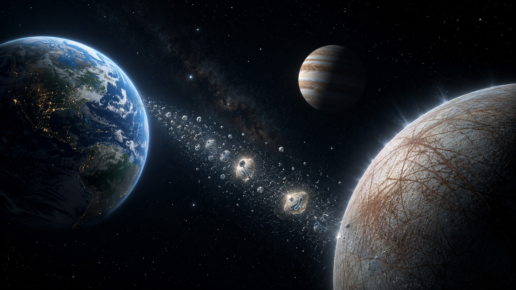 Could Earth Have Seeded Life to Jupiter's Icy Moon Europa on Tiny Grains of Dust?