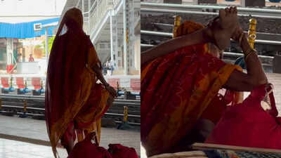 Elderly woman's viral yoga video at railway station inspires millions with fitness and discipline