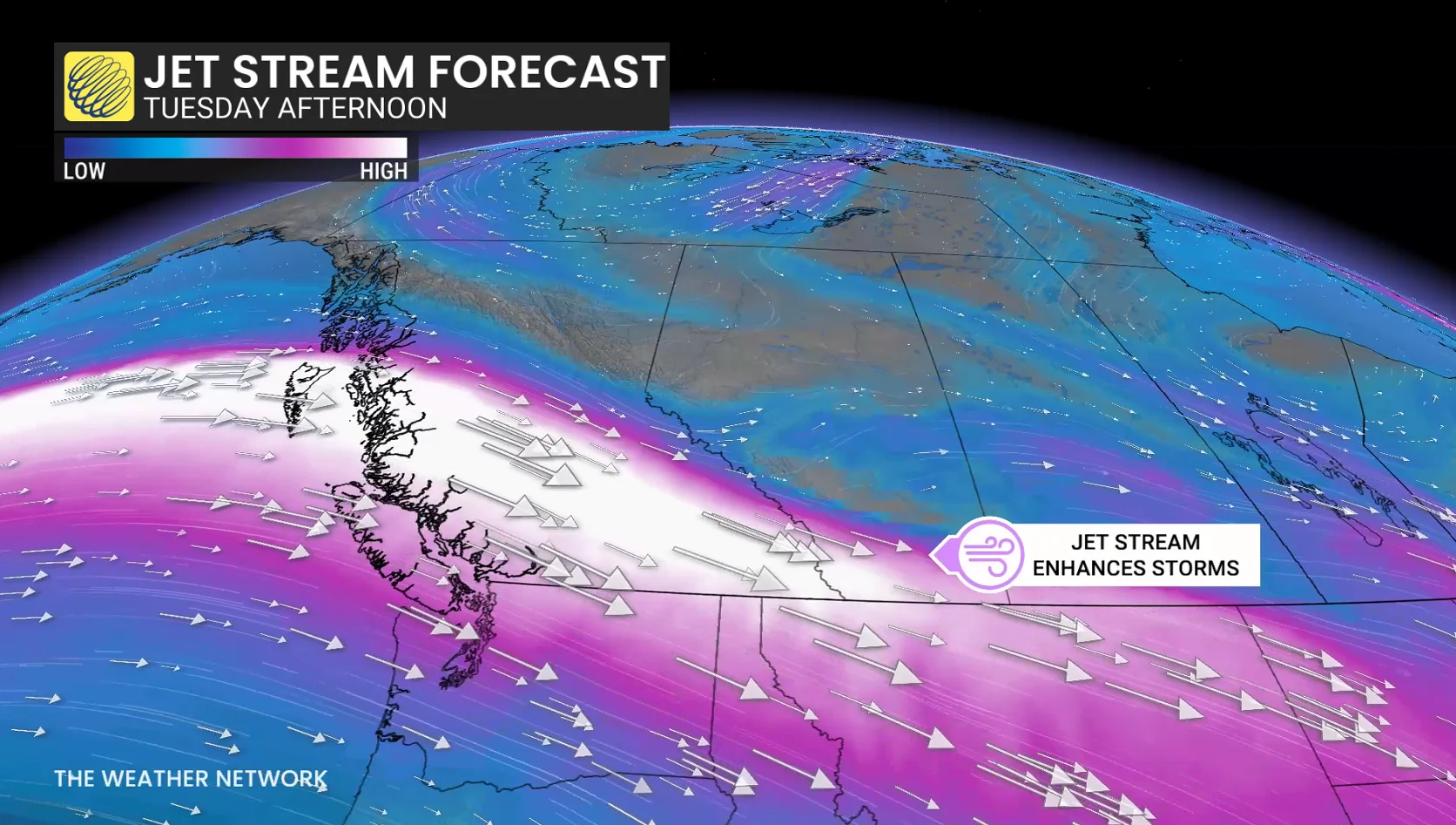 Prairies jet stream forecast Tuesday afternoon