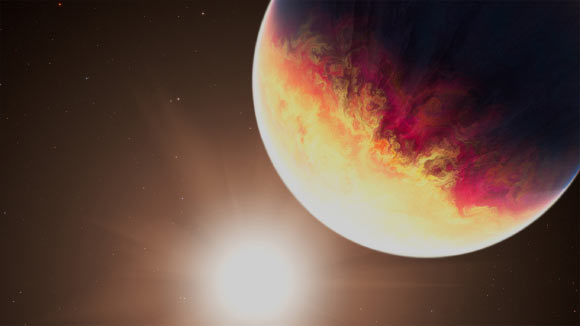 An artist’s impression of the hot-Jupiter exoplanet HD 80606b. Image credit: NASA / ESA / CSA / Joseph Olmsted, STScI.