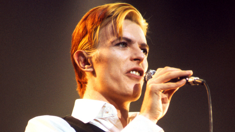 David Bowie on stage in the mid-1970s