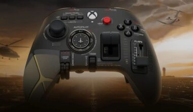 A render of the PowerA Meridian Project X-Ray Flight Deck Wireless Controller showing integrated Flight Simulator controls and Xbox support.
