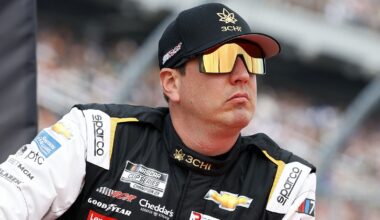 Kyle Busch looks out