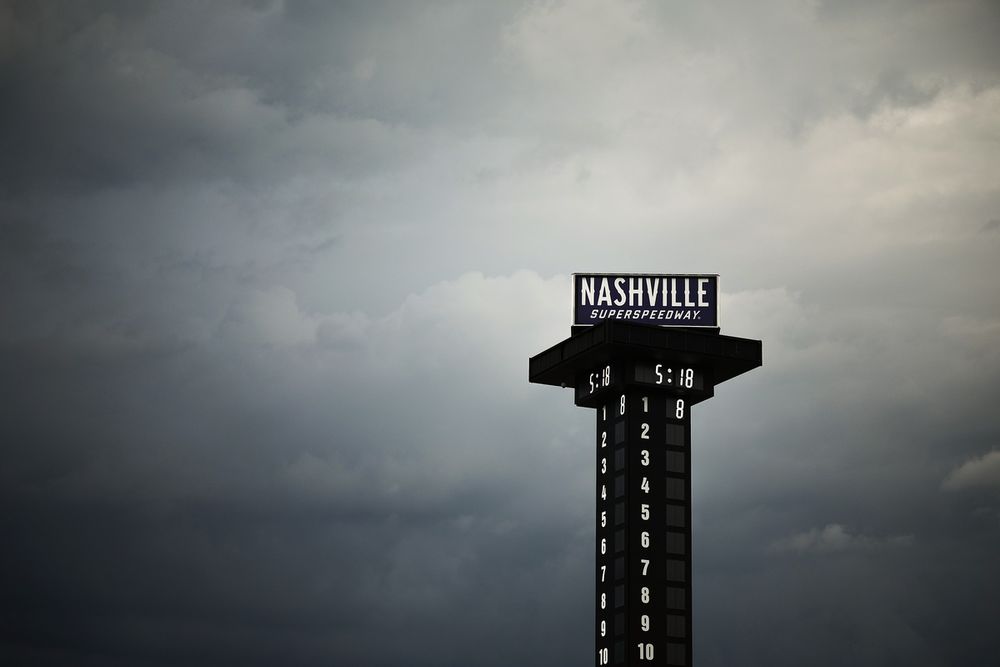 Kyle Busch tribute with the No. 8 atop the Nashville scoring pylon