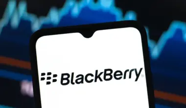 In this photo illustration, the BlackBerry Limited logo is seen displayed on a smartphone screen.