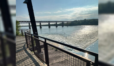 The South Saskatchewan River near the weir on June 5, 2026. (Libby Gray/650 CKOM)