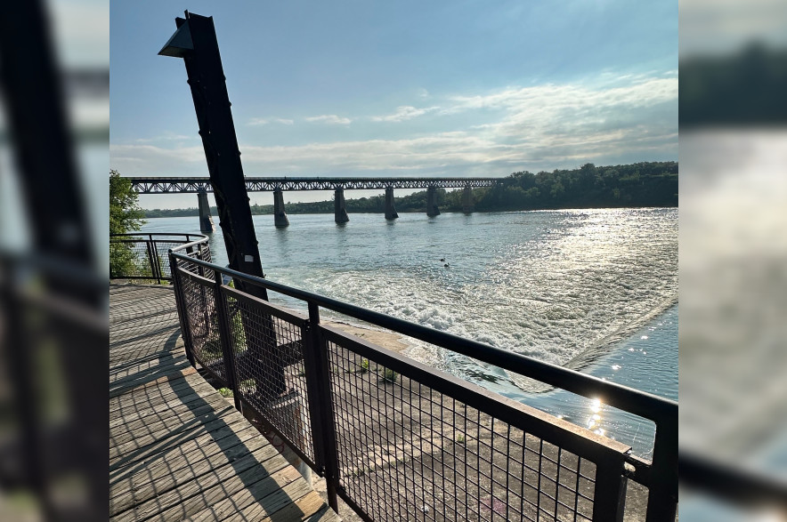 The South Saskatchewan River near the weir on June 5, 2026. (Libby Gray/650 CKOM)