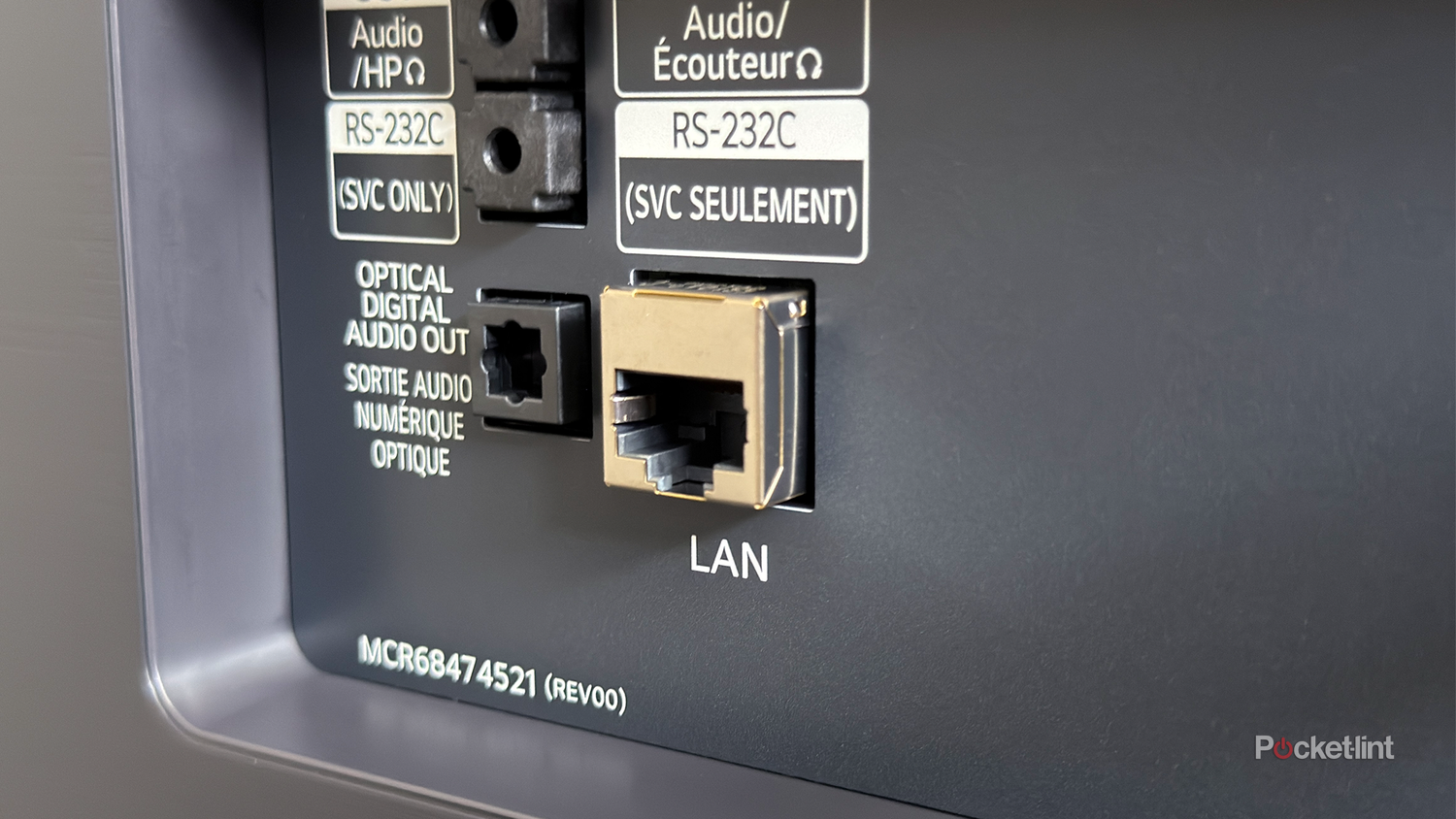 Ethernet port on LG TV.