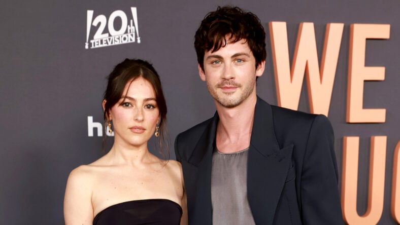 Logan Lerman and Ana Corrigan on red carpet