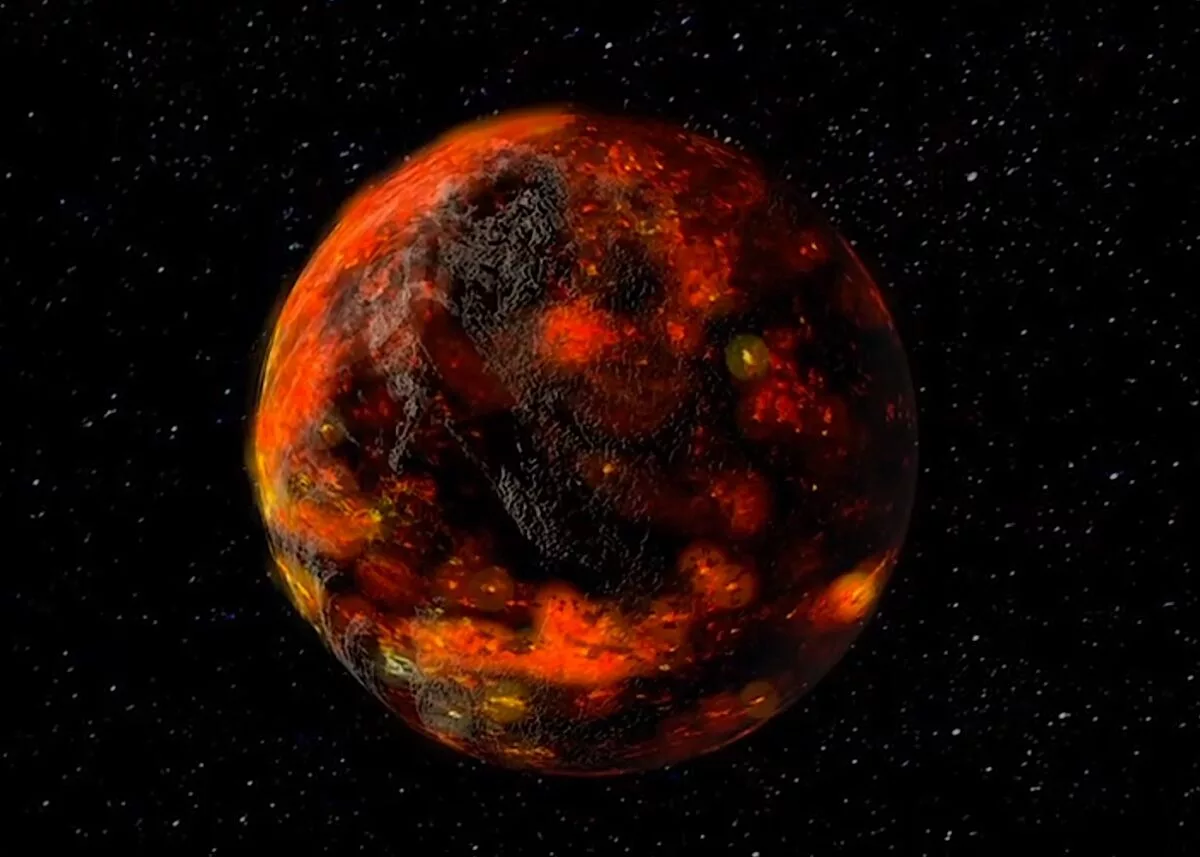 Artist's concept of the Moon shortly after creation. Credit - NASA Goddard