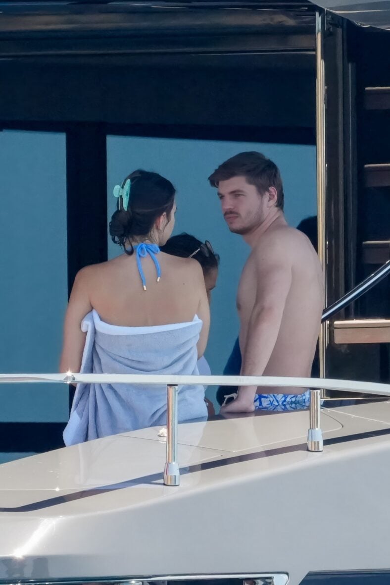 Max Verstappen and Kelly Piquet aboard his yacht in Saint-Tropez