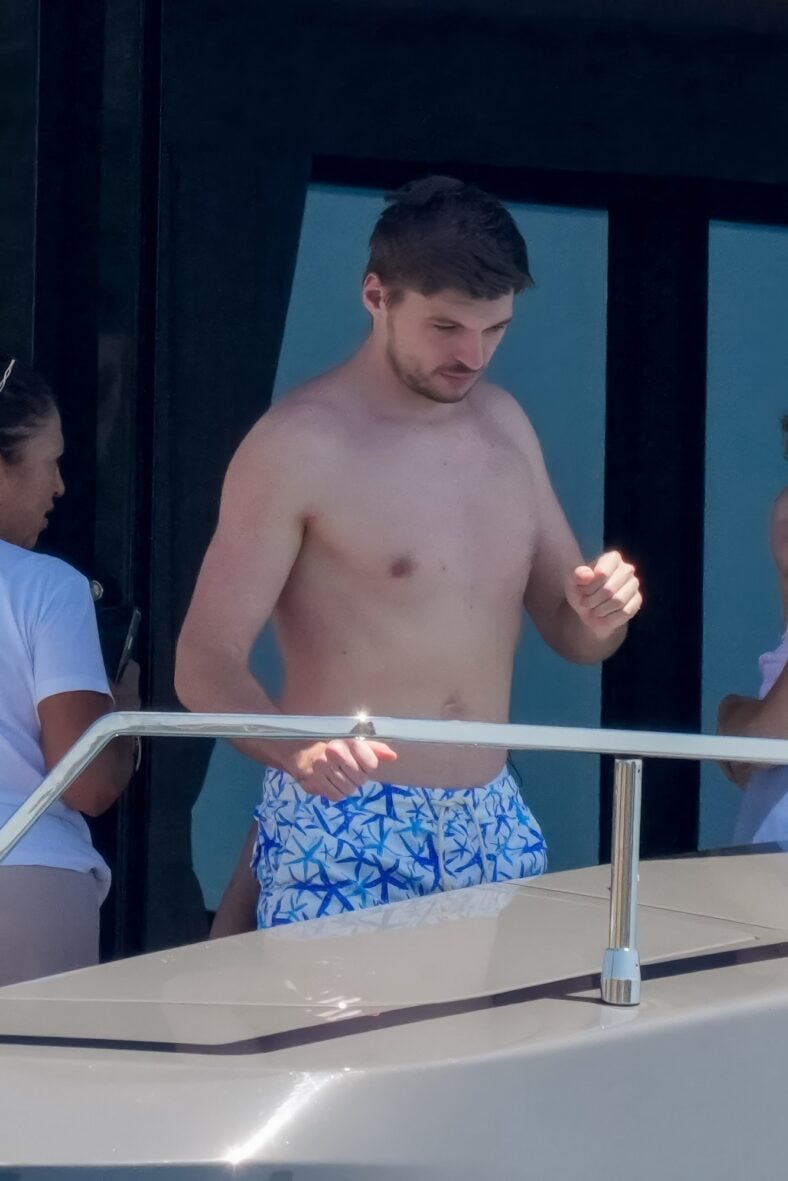 Max Verstappen aboard his yacht in Saint-Tropez