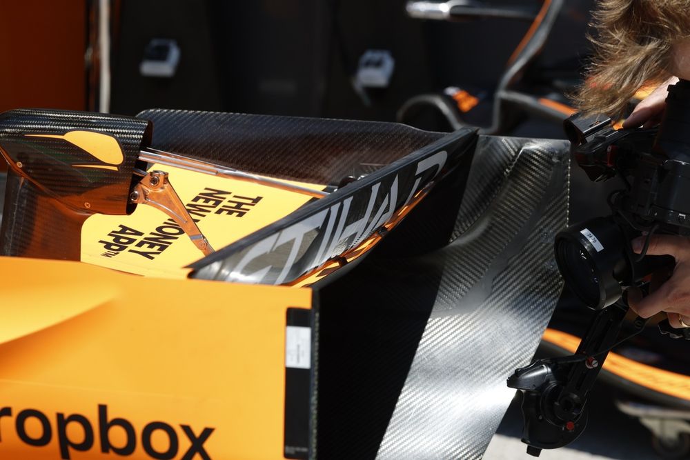 McLaren ran its regular rear wing setup during practice in Austria