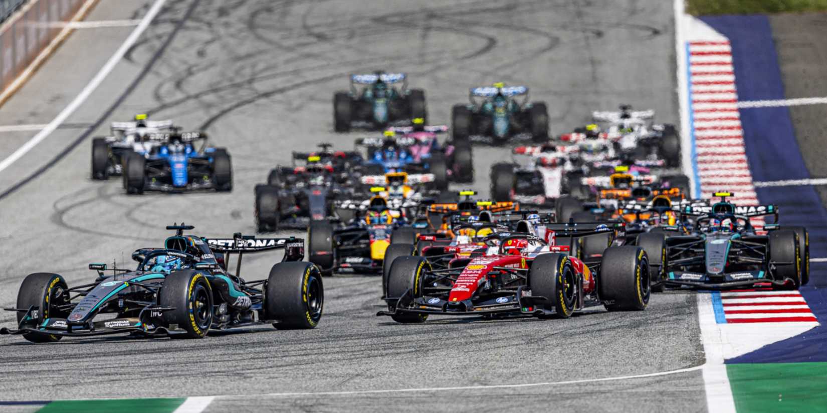 Start of the race during the Race of Formula 1 Rolex Austrian Grand Prix 2026
