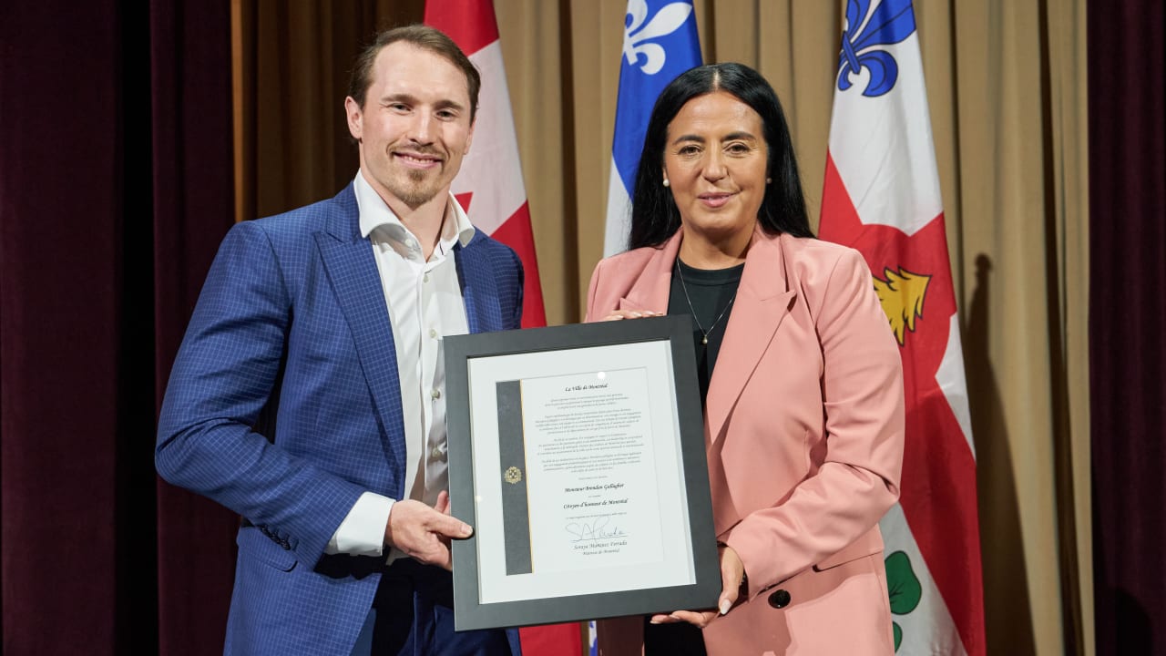 Brendan Gallagher named honorary citizen by the City of Montreal