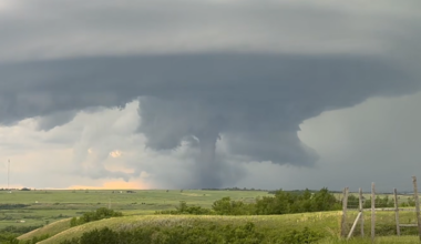 A tornado in the Oxbow area on June 9, 2026.