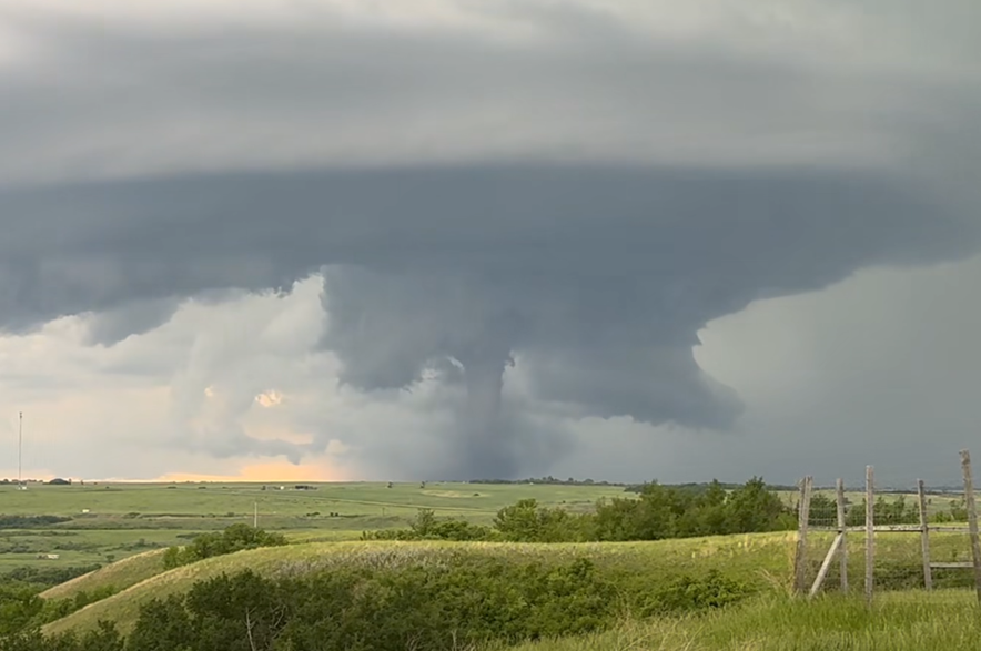 A tornado in the Oxbow area on June 9, 2026.